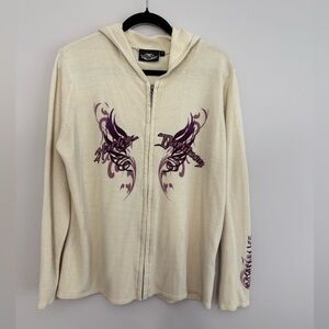 Harley Davidson Cream Zip up Jacket